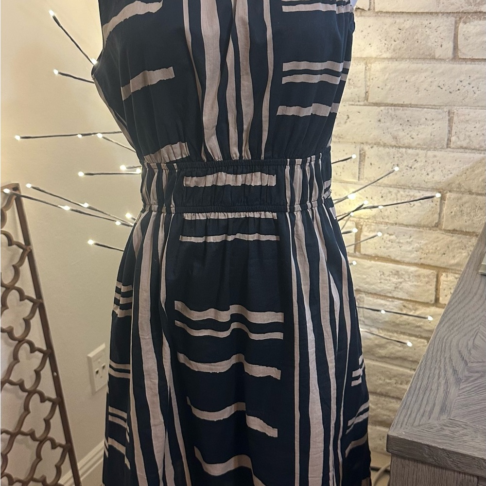 Black and Tan Striped Dress
